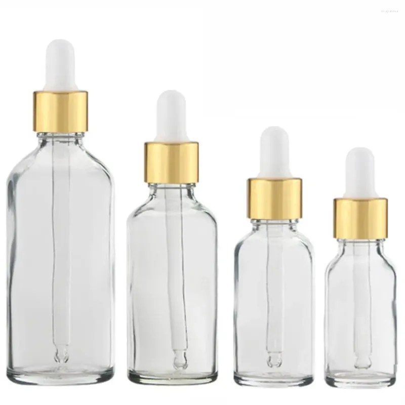 Bottiglie di stoccaggio 10X 5ml - 100ML Flacone contagocce in vetro sfuso Oli essenziali Siero Profumo Reagente Pipetta per occhi Gocciolatore Portatile ricaricabile