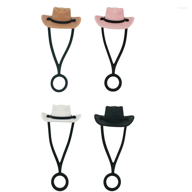 Męskie koszule 4 -pak silikonowy kowbojowy kapelusz okładki CAP kompatybilna z filiżanką 30 40 uncji Śliczne zabawne tubper łatwa instalacja