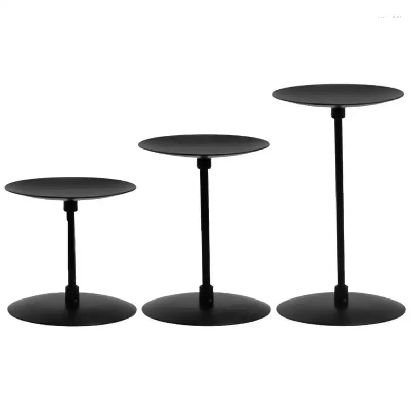 Candle Holders 3Pcs Iron Black Pillar Metal Stand For Wedding Party Festival Portavelas Candelabra Art Gift Home Decor