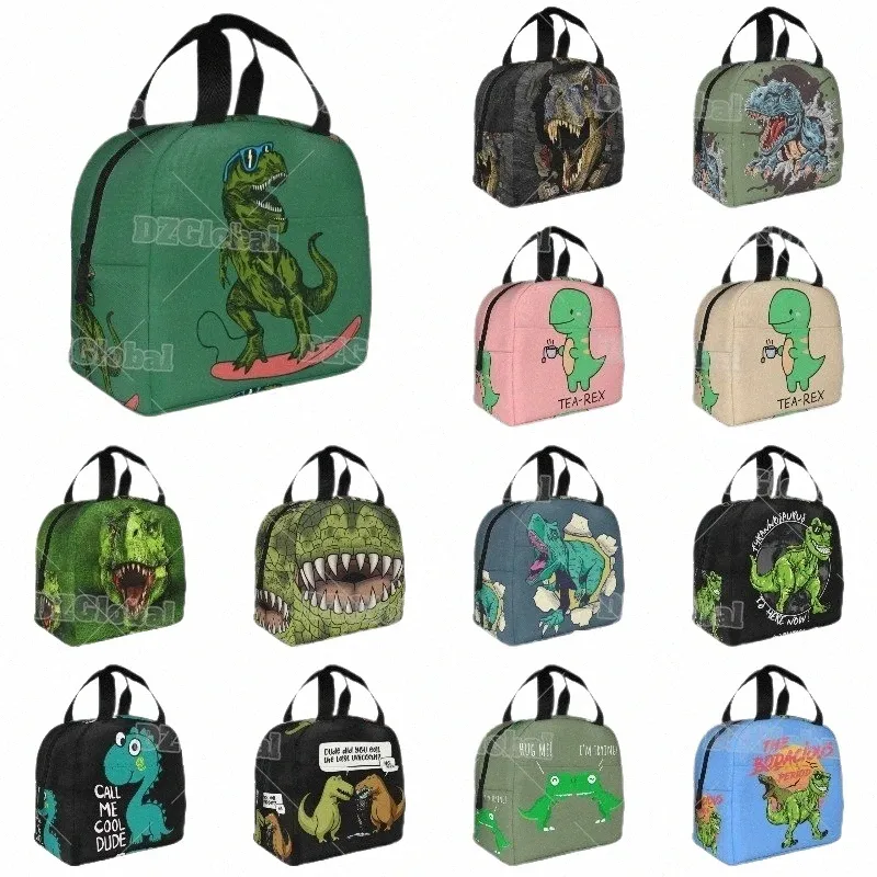 carto Dinosaurier Isolierte Mittagessen Tasche Für Frauen Auslaufsichere Thermische Kühler Mittagessen Tote Box Für Kinder Schule Kinder Lebensmittel Taschen 96Ns #