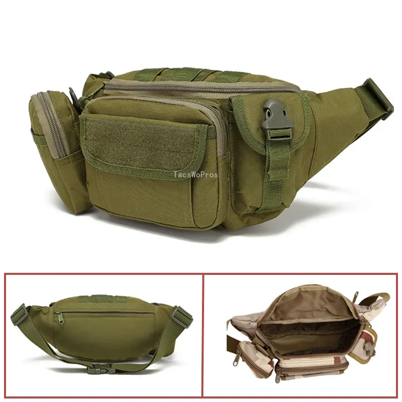 Väskor Taktiska midja väskor 900D Oxford Hållbar militär Airsoft Paintball Sports Bag stor kapacitet Camping Fiske Hunt Midjepaket