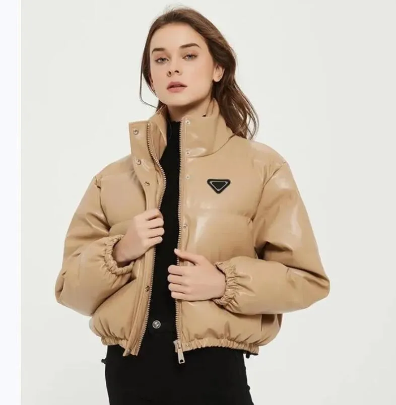 Модные повседневные однотонные женские кожаные куртки Роскошные дизайнерские брендовые женские полупальто осенне-зимние теплые короткие топы