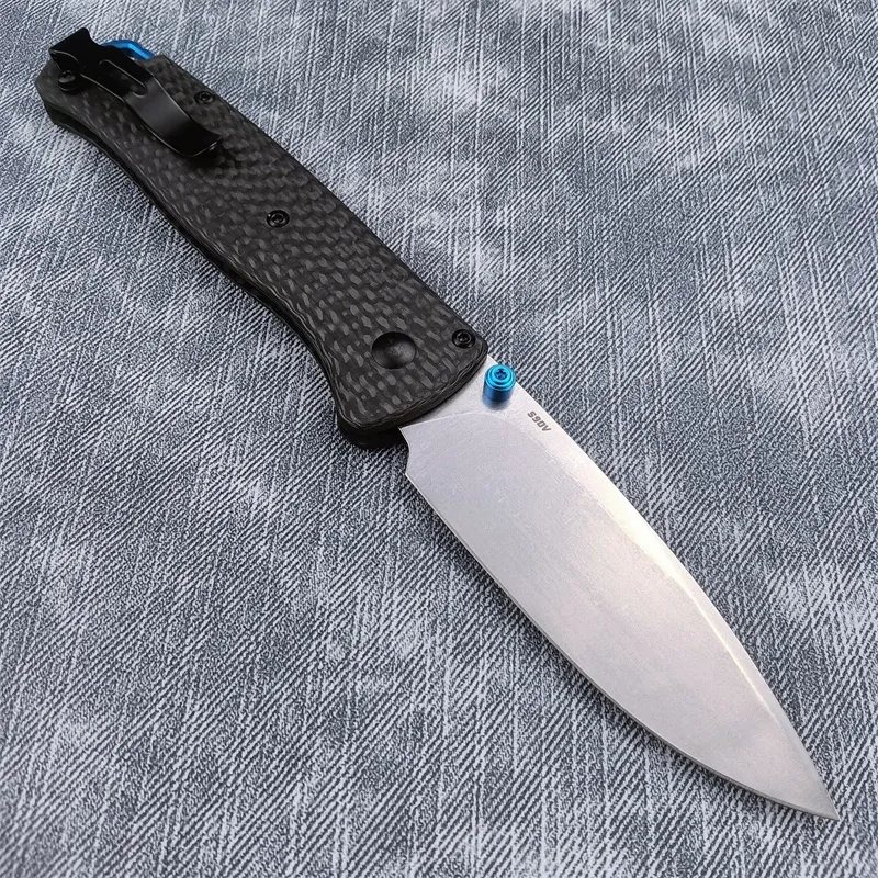 BM 533 Haute dureté mini couteau pliant de poche S90V Blade en fibre de carbone Patriages Facile à transporter outil de survie tactique de la défense