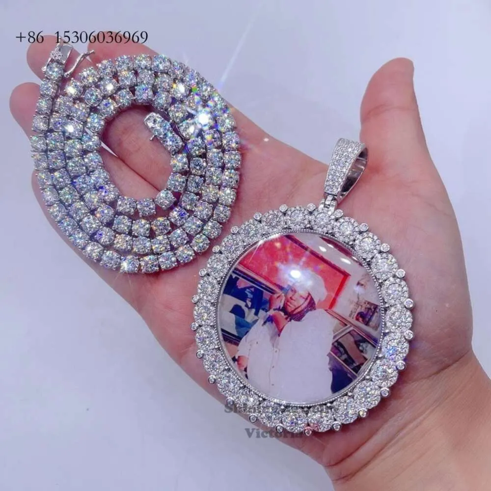 Iced Out Hip Hop Bling Men Fashion Custom Made Moissanite Photo Picture Pendant