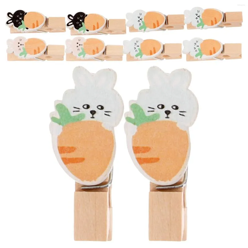 إطارات 10 PCS CARROT CLIP CLAFT CLIPS COLLEDALD COLLESSING WOOD WOOD EASTER PO لـ POS Simple