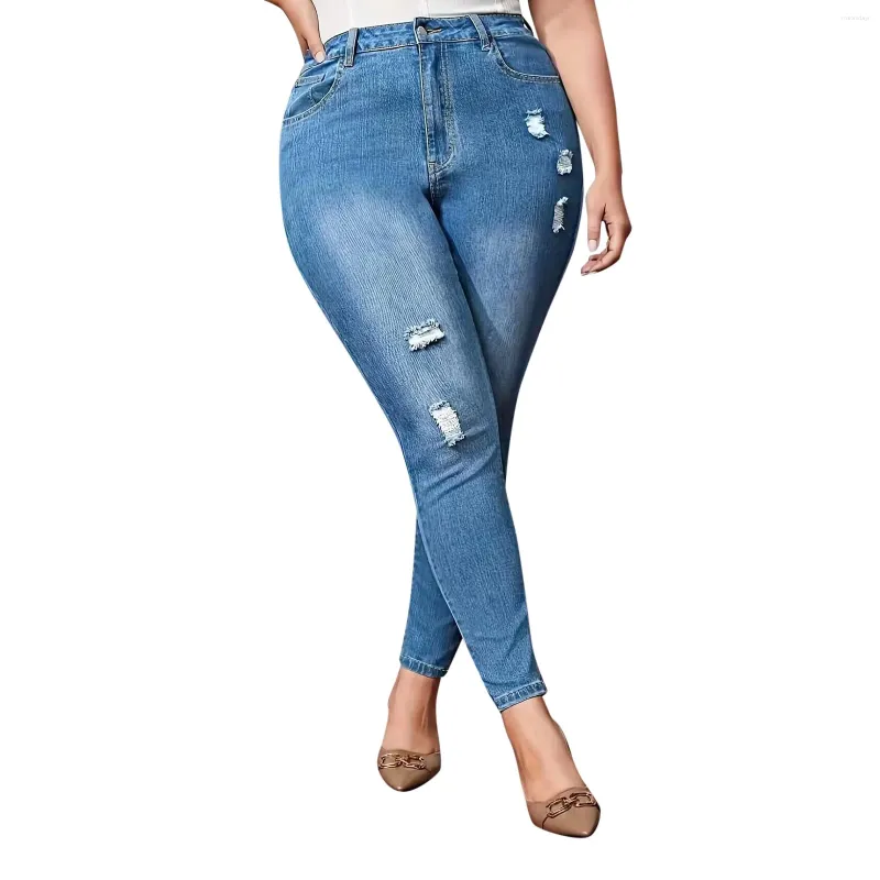 Damen-Jeans, gestrickte Denim-Leggings für Damen, hohe Taille, ausgestelltes Bein, Petite-Jeanshose, Baumwolle, gerade