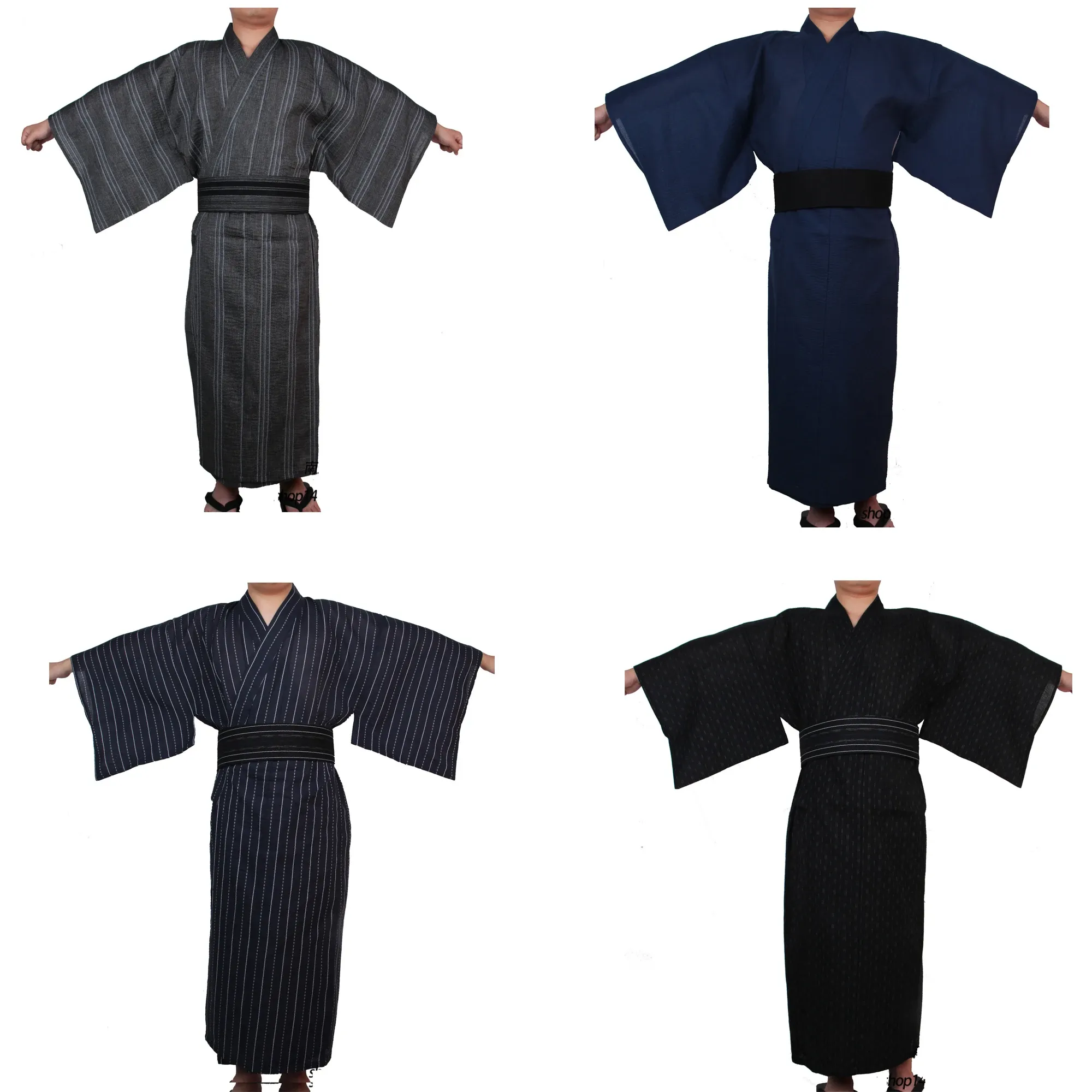 Men's Japanese Samurai kimono for karate Yukata Bathing Robe - Loose ...