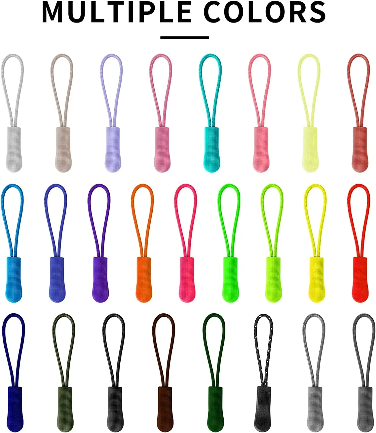 10/20Pcs Zipper Pull Puller End Fit Rope Tag Replacement Clip Broken Buckle Fixer Zip Cord For Backpacks Luggage Travel Bag