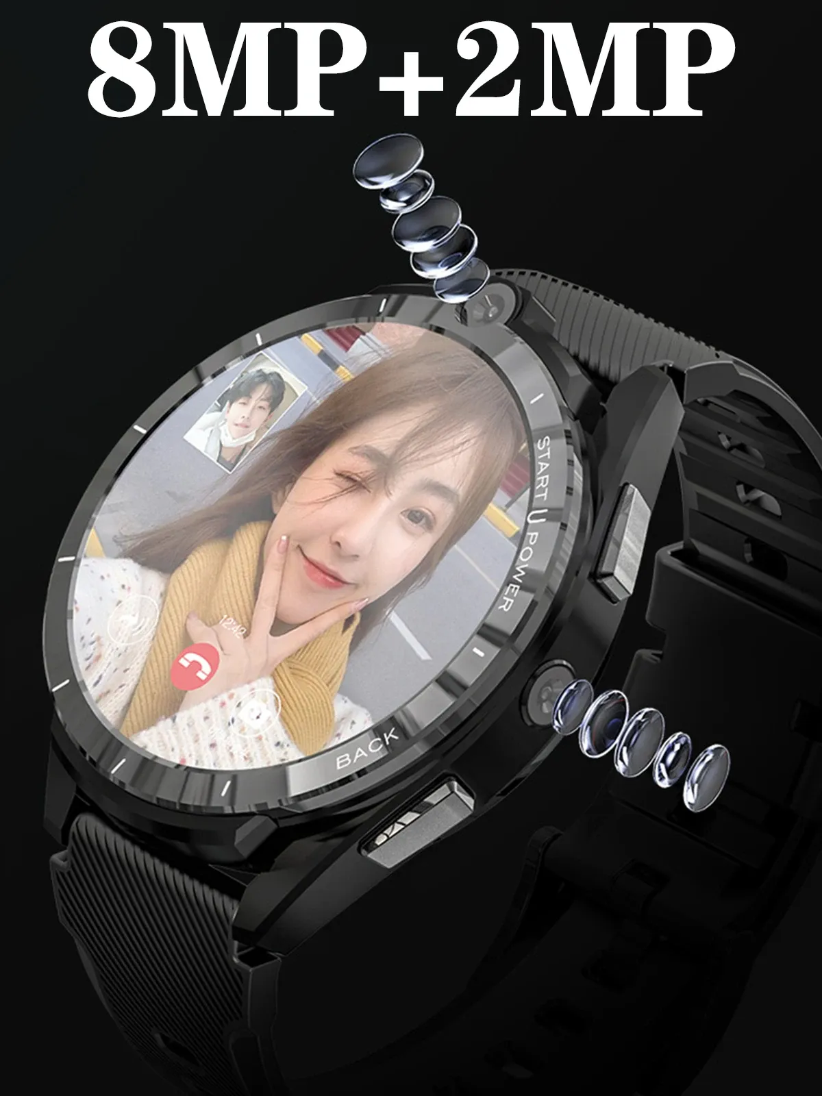 LEMFO LEM16 Android smartwatch lte for Men - 6GB ROM, 128GB RAM 