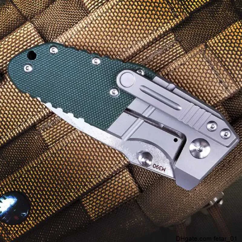Mini BM 755 Folding Knife M390 Blade Titanium Alloy G10 Handle Camping Self Defense Safety Pocket Knives EDC Tool