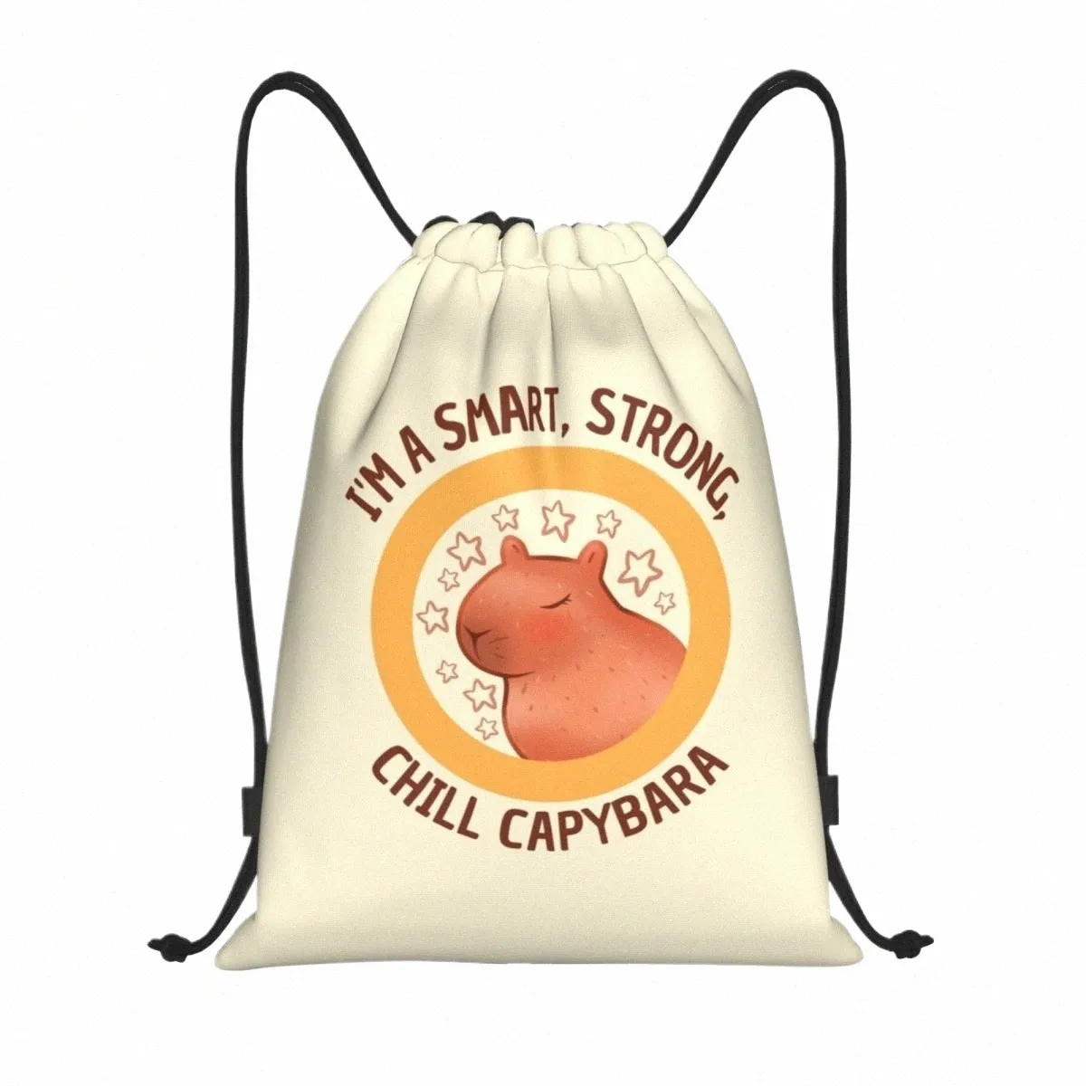 drôle Capybara Cordon Sac À Dos Femmes Hommes Sport Gym Sackpack Pliable Boutique Sac Sack V33R #