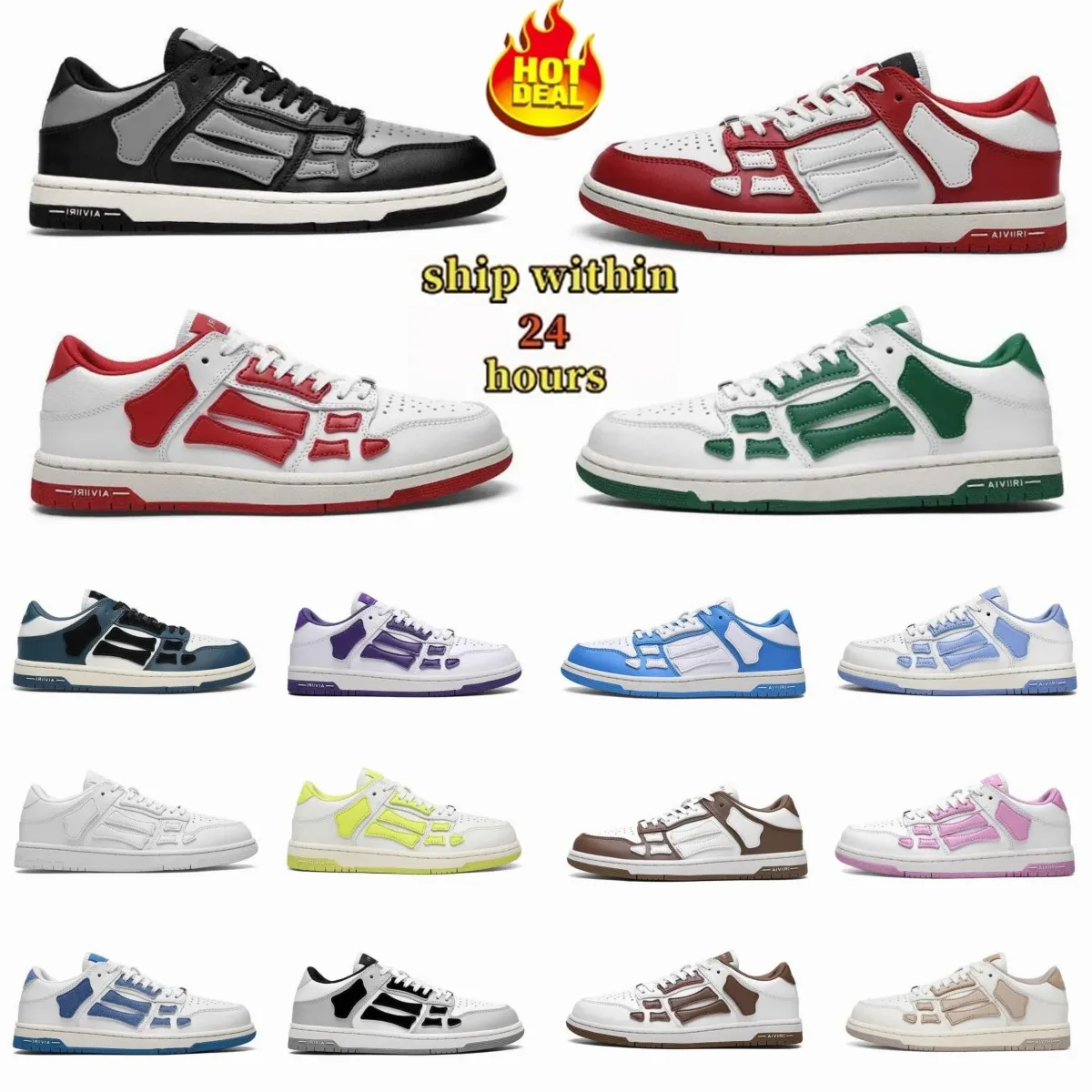 A mi ri Designer Hommes Femmes Chaussures de Course SKEL TOP HI Baskets Chaussures BANDANA Printemps Sneaker École Chaussures Décontractées Bas En Cuir Os Applique Semelle Supérieure Sport