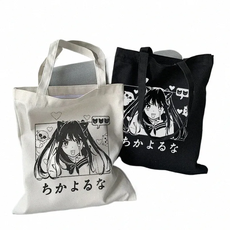 japońskie anime kawaii y2k płótno torba słodka worek carto ulzzang duża pojemność harajuku torby na ramię