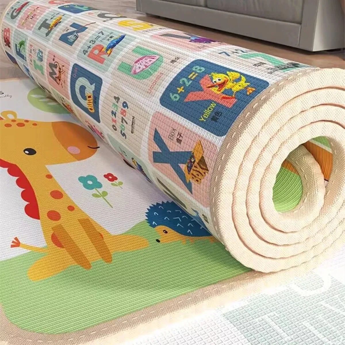 1cm/0.5cm Environmentally Friendly Thick Baby Crawling Play Mats Folding Mat Carpet Play Mat for Childrens Safety Rug Gifts 240318