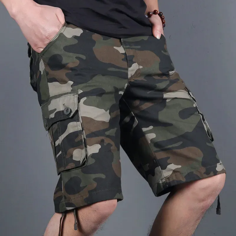 2023 été hommes armée Cargo Shorts mode hommes décontracté camouflage imprimé mâle Multi poches militaire 2838 240315