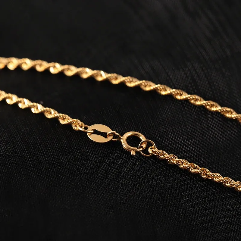 アクセサリー 19SO 24/7 18k necklace 18K Yellow Gold Twist Chain Necklace, Pure Au750 Luxury