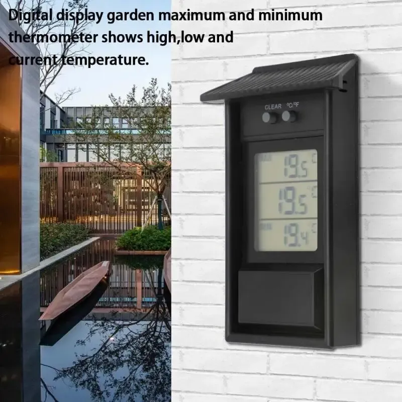 Садовый водонепроницаемый термометр Максимальный мин открытого окна холодильника тепличная температура Метр отверстие крючка -20 ~ 50 ° С C/F выключатель