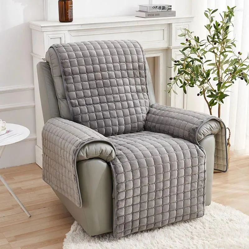 Stoelhoezen Antislip Fauteuil Fauteuil Hoes Effen Flanel Bankhoes Voor Woonkamer Ontspannen Luie Jongen Protector 1/2/3 Zits