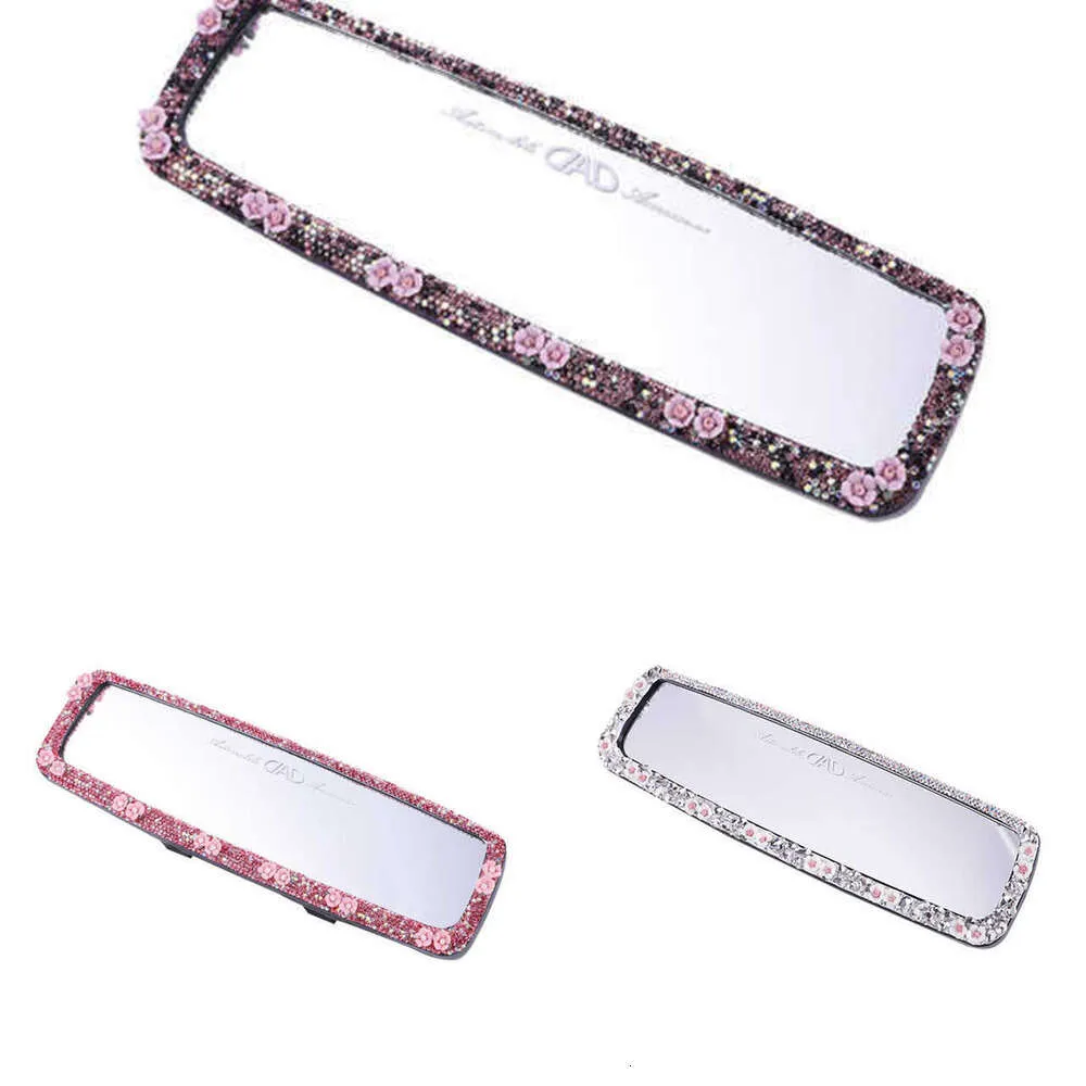 Aggiorna cristallo interno auto specchietto retrovisore decorativo motivo floreale strass bling copertura decorativa accessori auto per ragazze donna