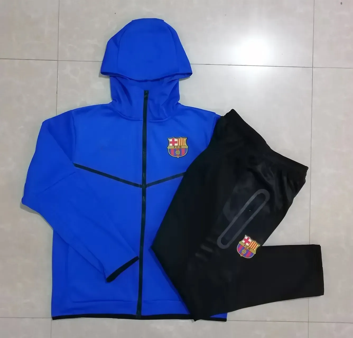 2023 Barcelona Reißverschluss-Windjacke, Fußball-Trainingsanzug 22 23 Barcelona, klassischer Stil, Herren- und Kinder-Trainingsanzug, Uniformmantel