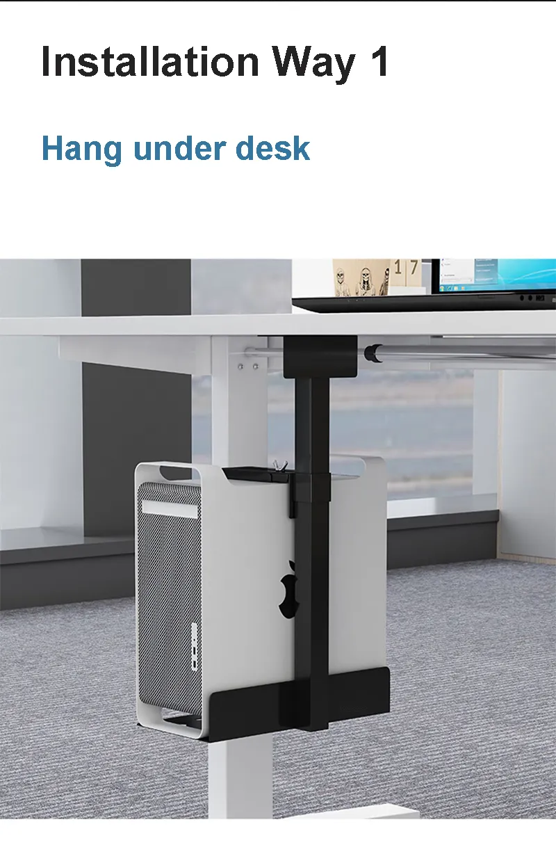 PC Case Stand Adjustable Under Desk and Wall Side CPU Holder Bracket ...