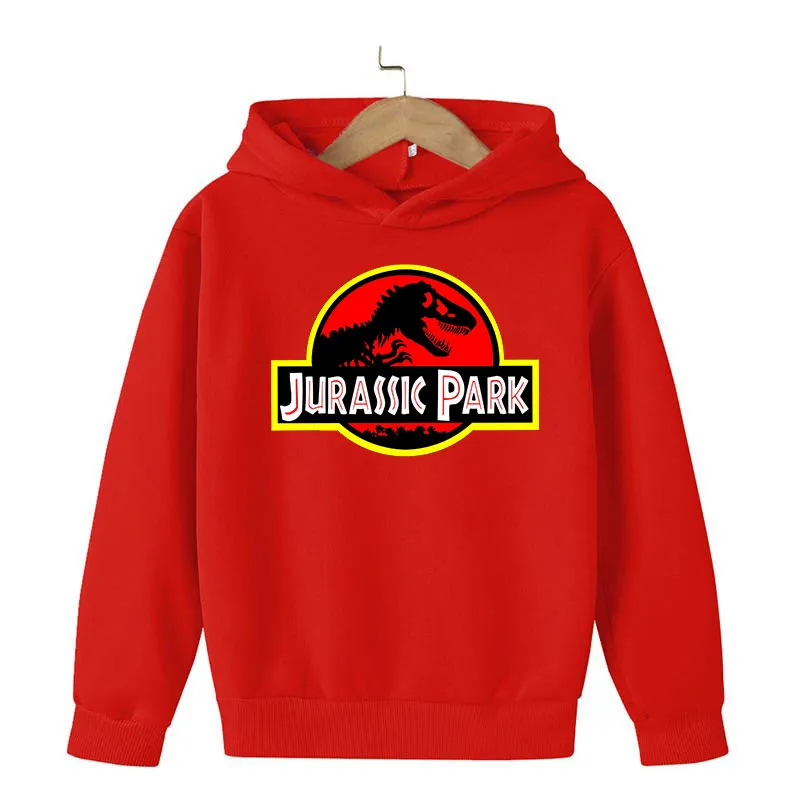 Jurassic Park con cappuccio autunno Dinosaur per bambini vestiti per ragazzi abiti da ragazzo ragazza felpa con cappuccio con cappuccio giurassic world kawaii vestiti