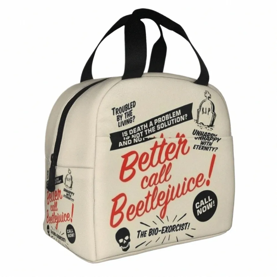 Beetlejuice pour sac à lunch isolé personnalisé sac thermique repas Ctainer grand fourre-tout boîte à lunch sacs à main alimentaires plage voyage F6JJ #