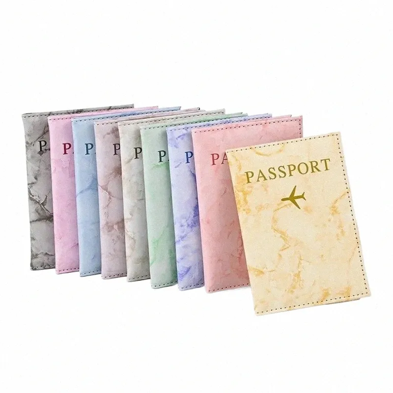 Accoors podróżny Vintage Marble Passport Portfer Travel Portfel Marble Patten Case for Passports Passport Cover Id Bank Karta A7pd#
