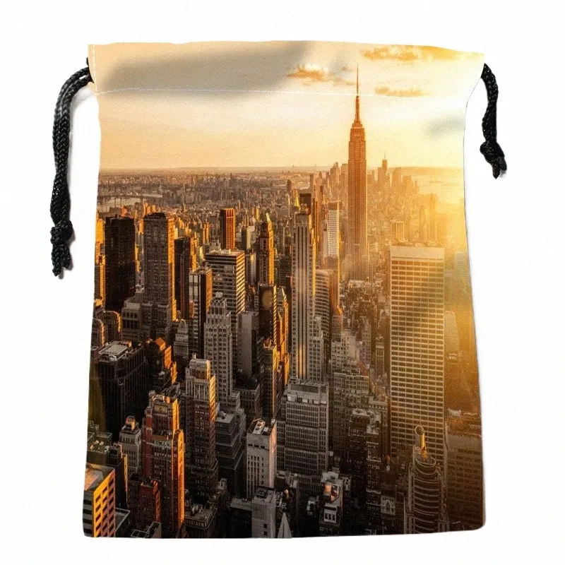 Borse con coulisse personalizzate New York City Borse regalo stampate 18 * 22 cm Custodia da viaggio Borsa per riporre i vestiti Borsa per il trucco 50fM #