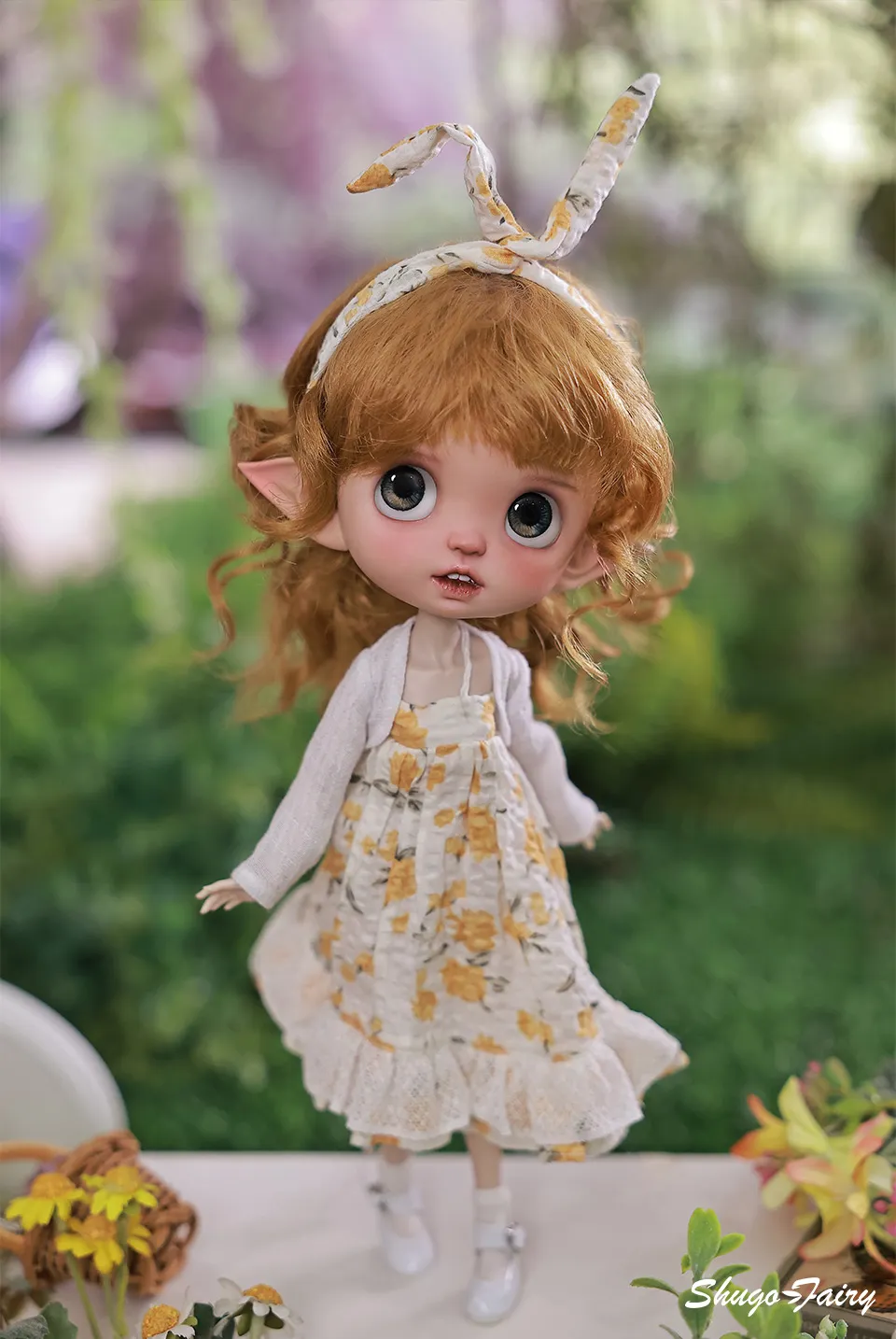 Lime BJD Doll 1/6 Scale Full Set with Yellow Blonde Wig and Big