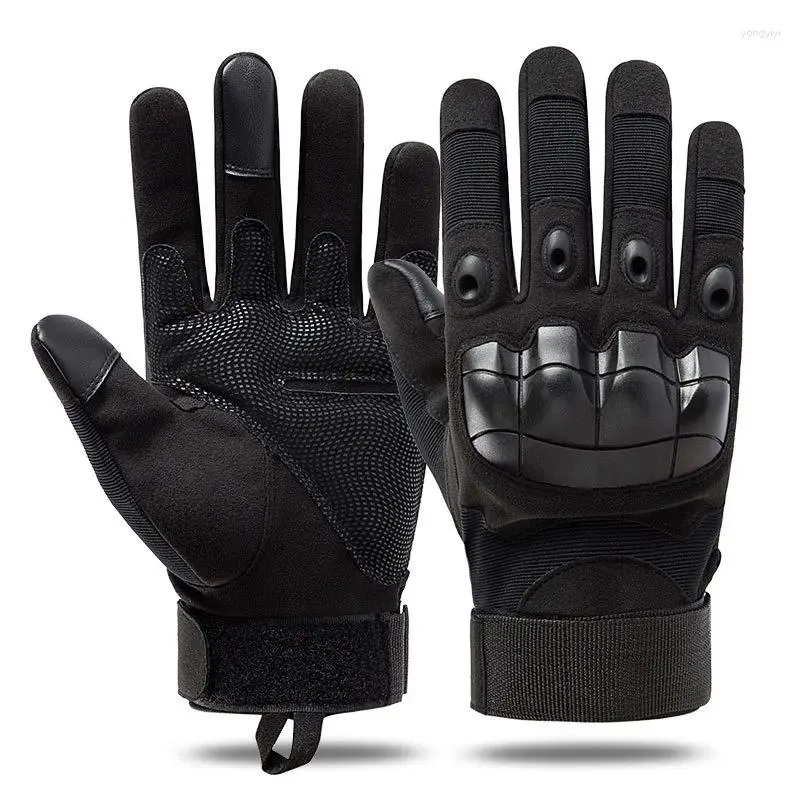 Cycling Gloves Men Outdoor Sport Full Finger Military Fight Mitten Special Forces Rubber Pad Fitness Non Slip Moto Riding Glove N6