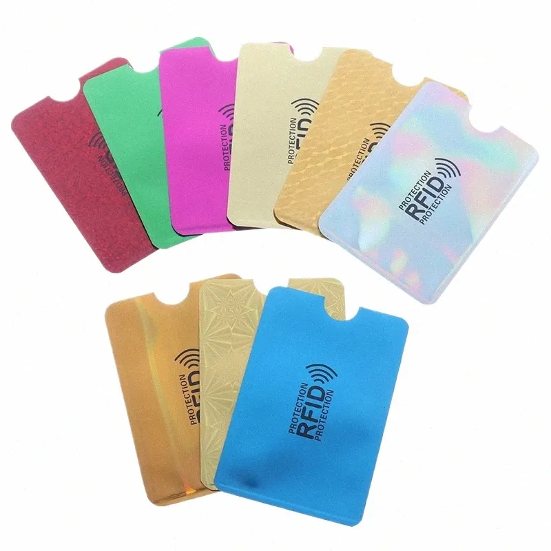 10pcs RFID Bank Card Case Case Ease Oszczędność NFC Anti-Theft Anti-De-Magnetisati Uchwyt karty aluminiowy rękaw karty D4zy#