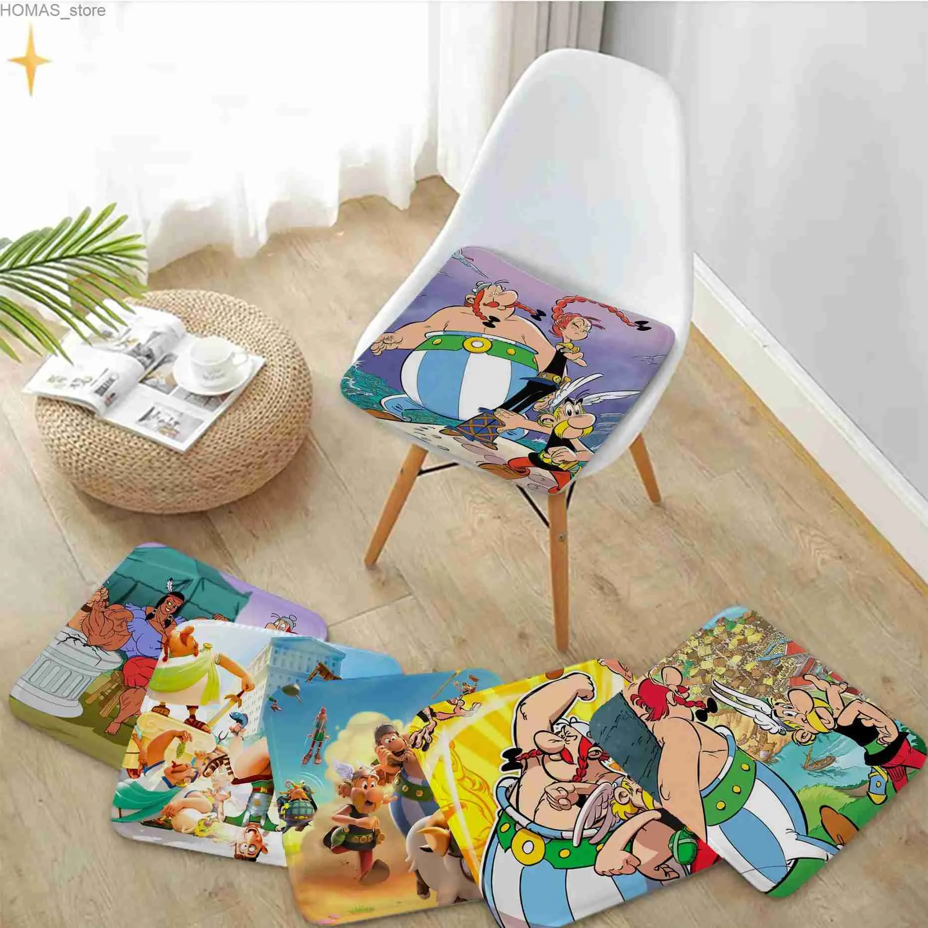 Poduszka/poduszka dekoracyjna Asterix i Oblix Mata Europejska mata krzesła miękka podkładka Poduszka do jadalni na patio domowe sofa ogrodowa dekoracje tatami y240401