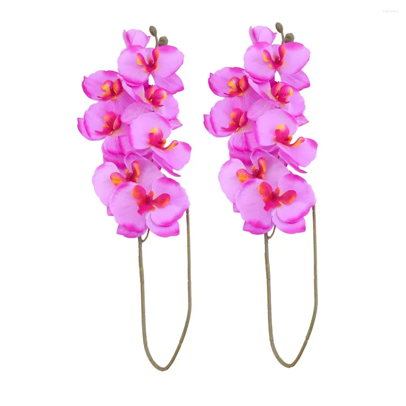 Decorative Flowers 2 Pcs Fake For Party Simulation Artificial Indoor Wedding Imitation Orchid