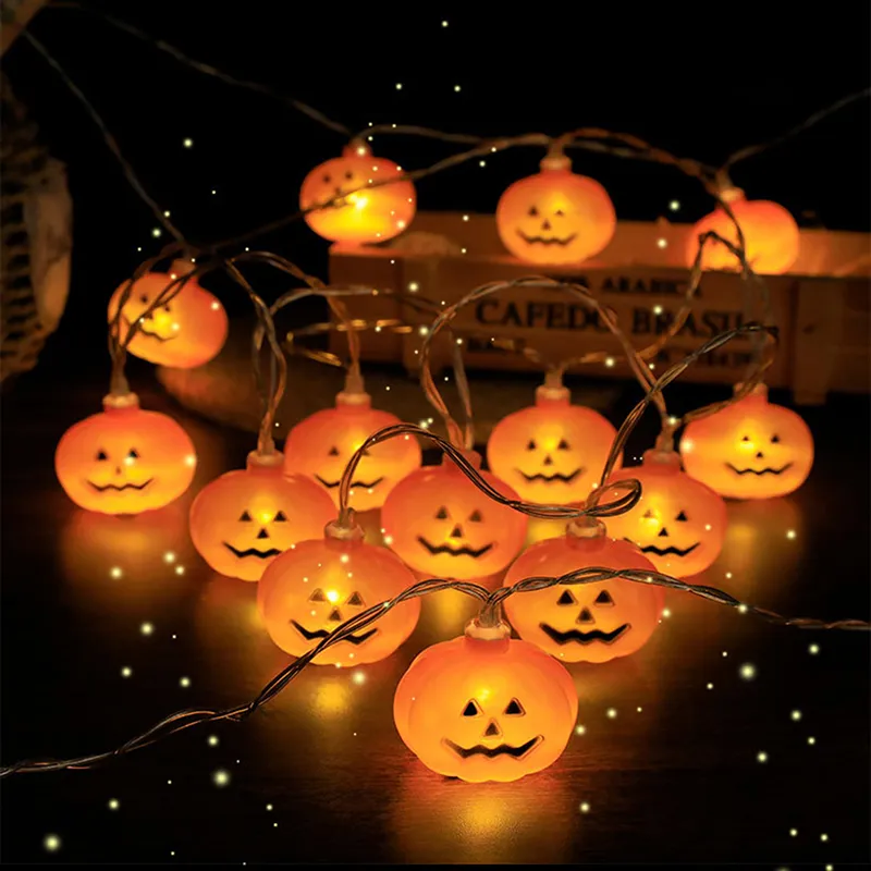 Pumpkin Lanterns and LED String Lights