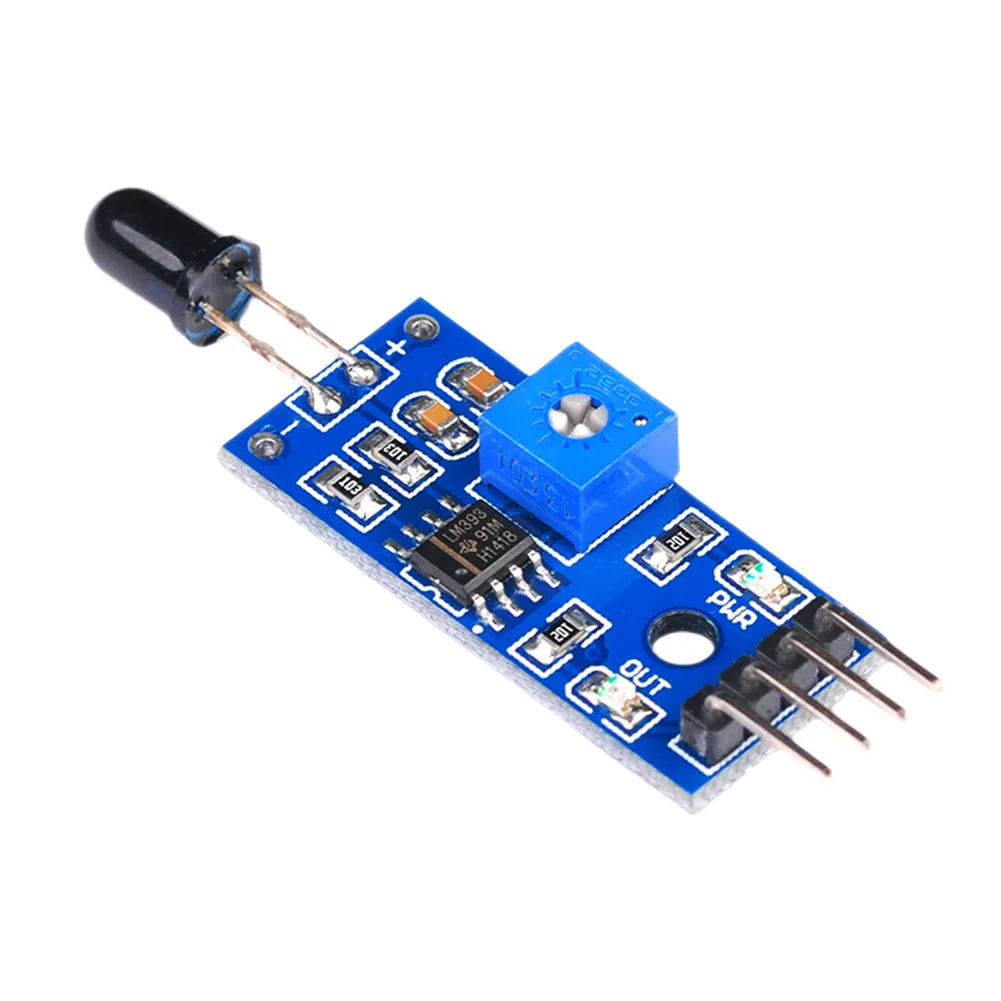 Infrared Sensor Switch Fire Detector Module, 4 Pin Flame Sensor, 3.3V ...