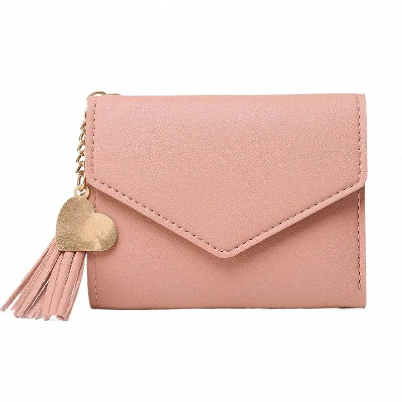 Mini Tassel Wallet Women Fi Purse Kvinnliga korta mini plånböcker Koreanska studenter härlig handväska kvinnlig liten plånbok för kvinnor 42JB#