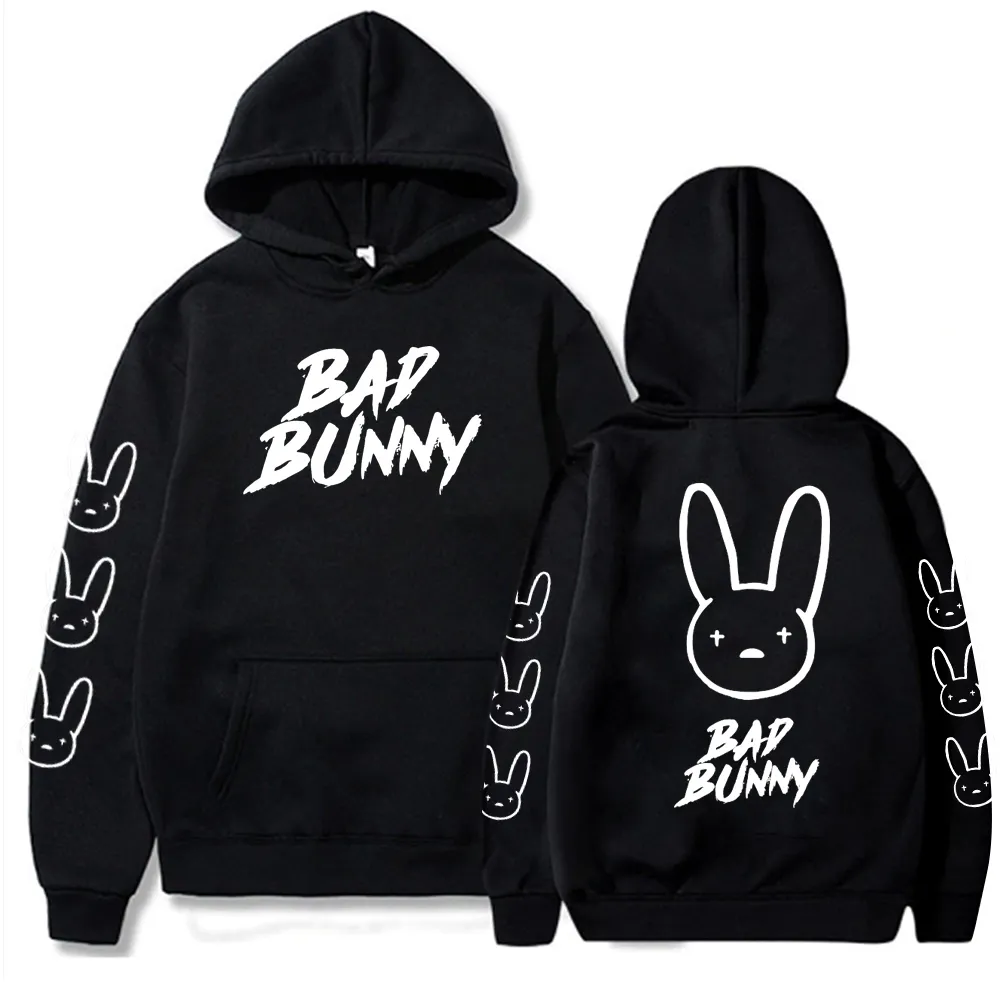 スウェット・トレーナー HANAHAII BLACK RABBIT Overfit Sweatshirt BLACK DHgate.com:Unisex Bad Bunny Un Verano Sin Ti Hoodie: Premium