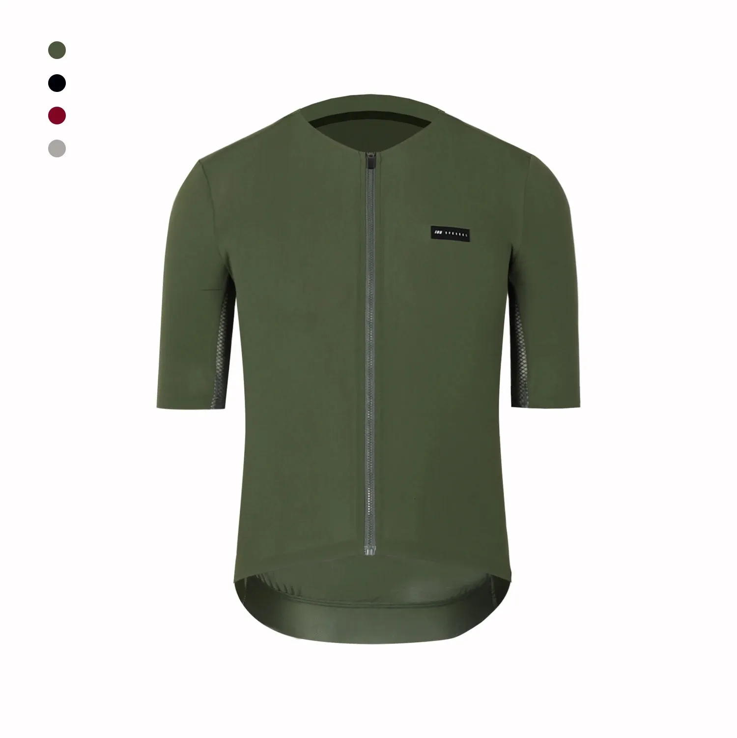 SPEXCEL Tessuto Coldback UPF 50 Pro Aero Maglia da ciclismo a manica corta Senza cuciture Senza colletto Tasca con cerniera verde 240319