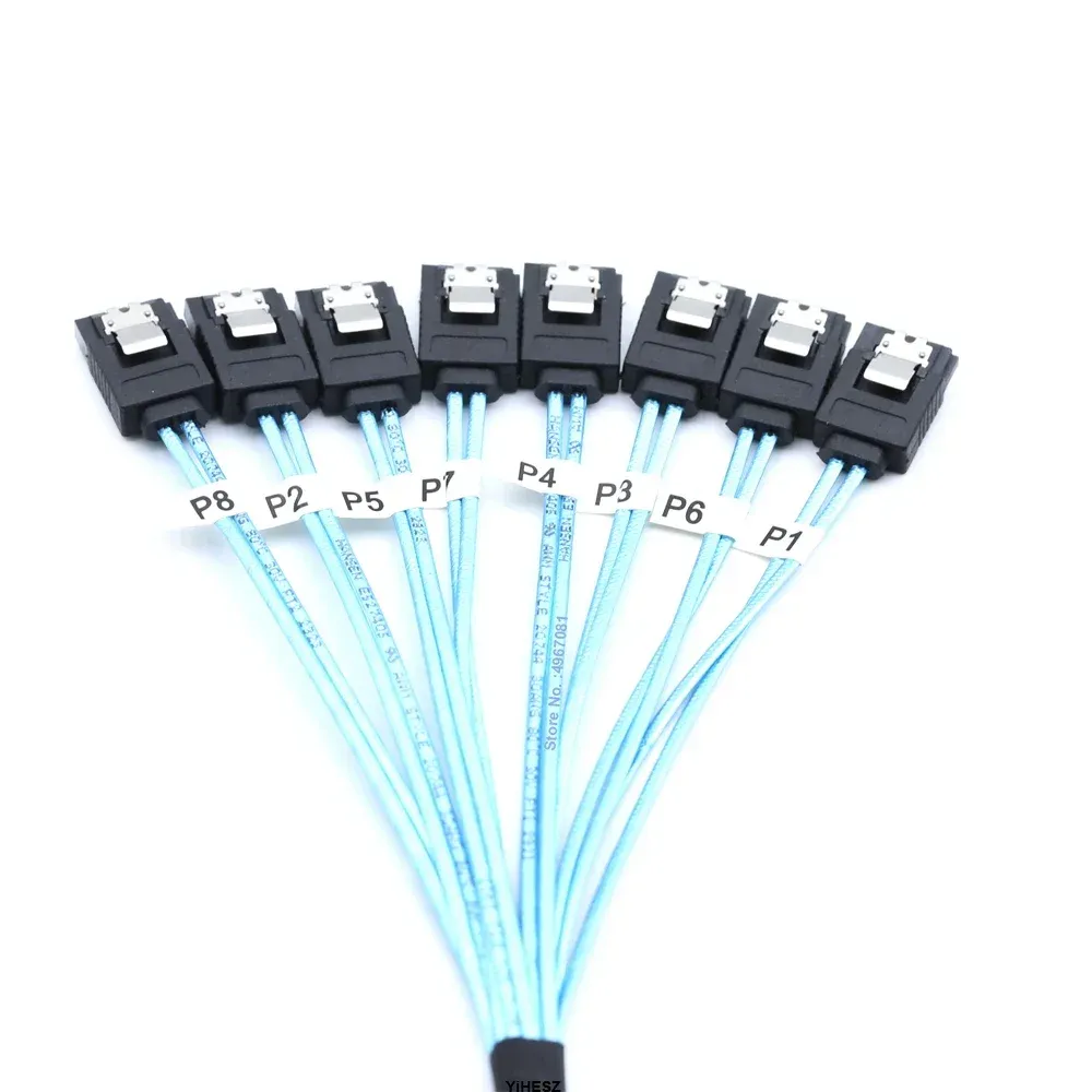 4/6/8 Pcs SATA Cable Set 4/6/8 Set SATA 3.0 Cable PC SATA Cabl SAS 7Pin 6Gbps Data Cable for Hard Disk SSD Drive NAS Server Host