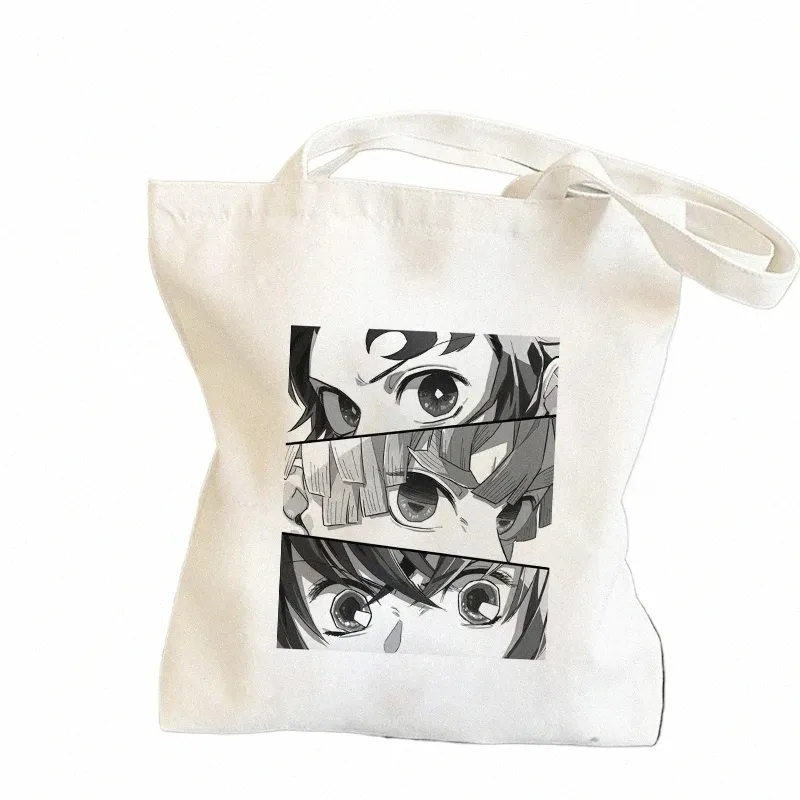 Sacs de magasin Shopper Anime Dem Slayer Eco Utilisez un sac à main pliable de grande capacité sac à main