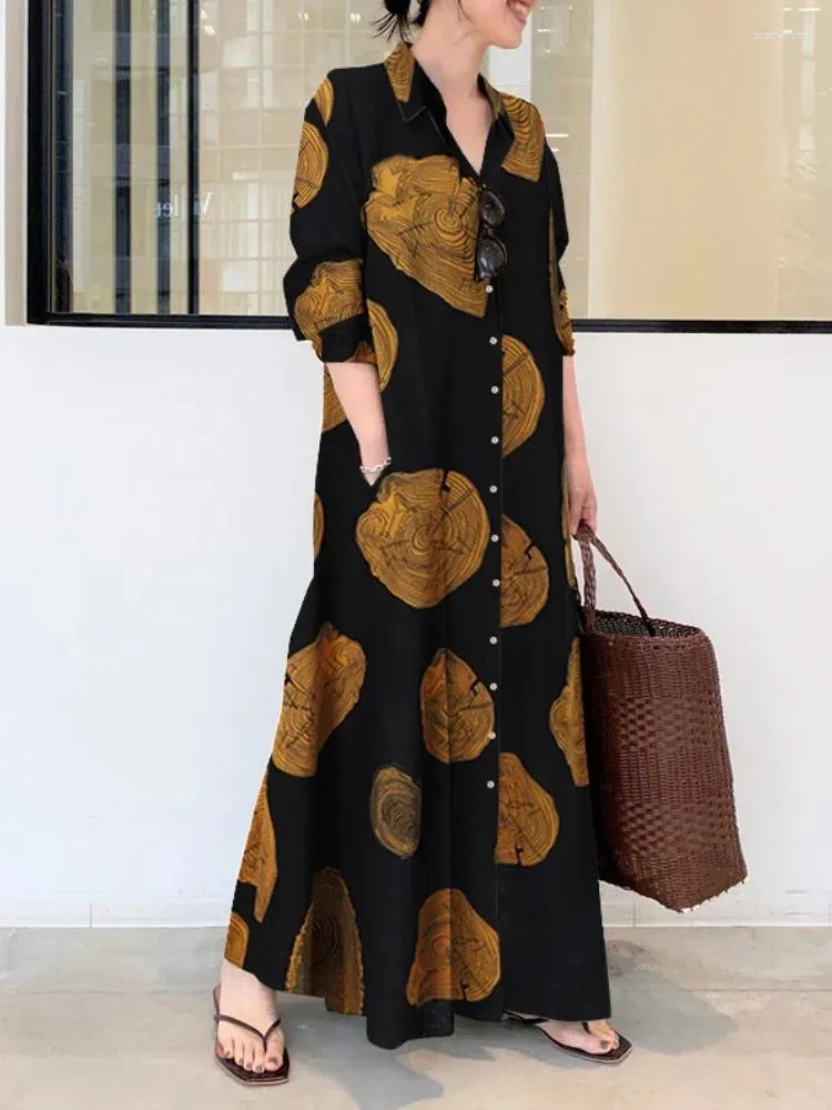 Casual Simplicity Buttons Turndown Collar Long Sleeve Dresses Casual Simplicity Buttons Turndown Collar Long Sleeve Dresses