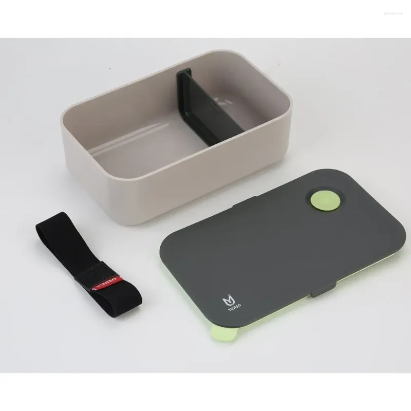 Japanische Lunchbox aus Silikon für Kinder, Schule, Kunststoff, Mikrowelle, Bento mit Fach, auslaufsicherer Behälter