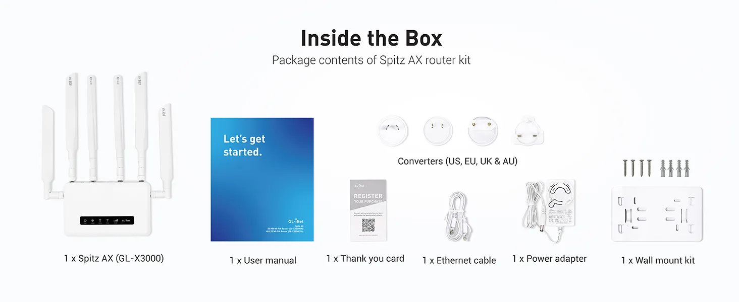 DHgate.com:GL.iNet GL-X3000 (Spitz AX) 5G AX3000 Gateway Router, Wi-Fi ...