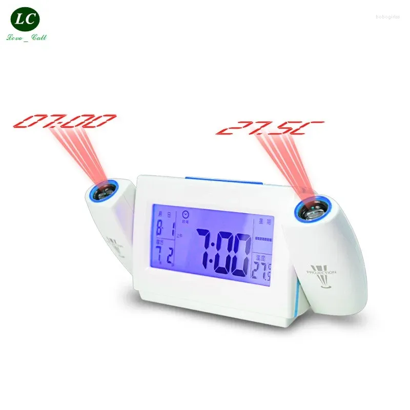 Tafelklokken Projecterende wekker Creatief cadeau Student Nachtkastje Intelligente stembediening Temperatuur Kleine elektronische mute