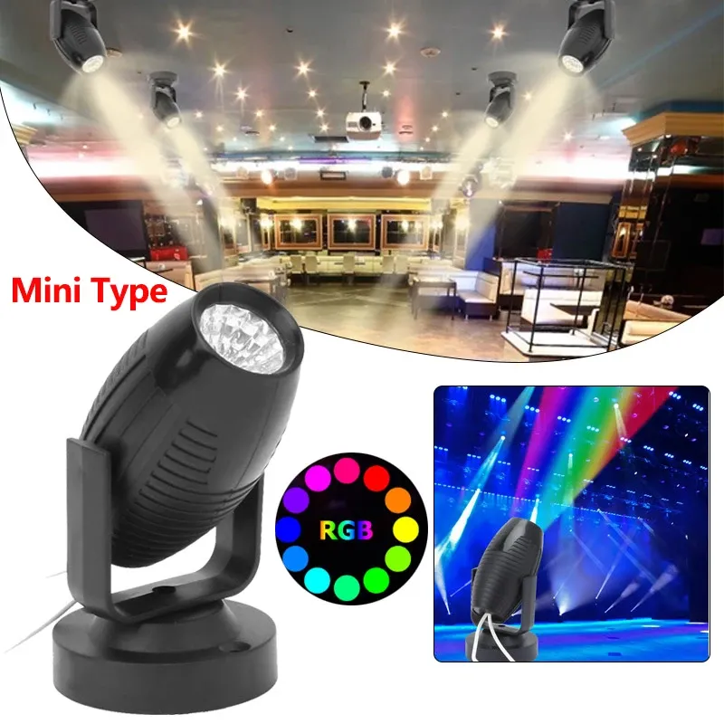 Mini LED DJ Stage Lights Mini RGB Sound Activated Rotating Disco Party ...