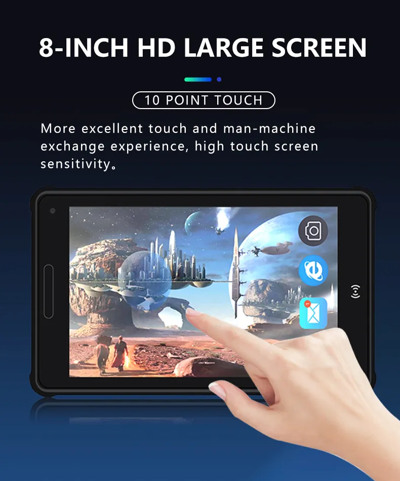 8 Inch Windows 10 OS Industrial Rugged Tablet PC with Front 2D Barcode ...