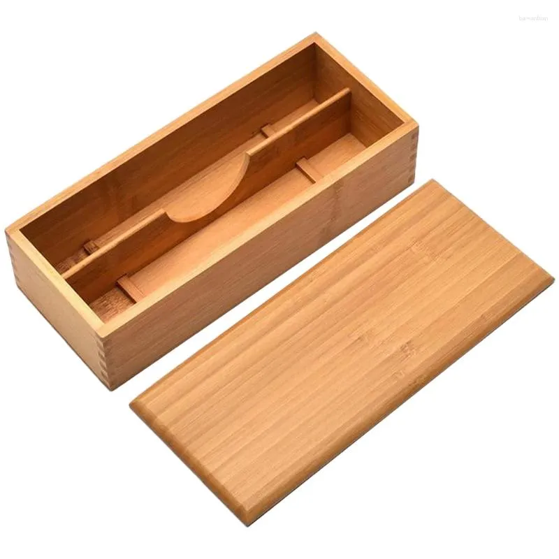 Portaposate da cucina Scatola per posate Organizzatore di posate Utensile Vassoio in legno nero Forniture per attrezzatura da viaggio compatta in bambù