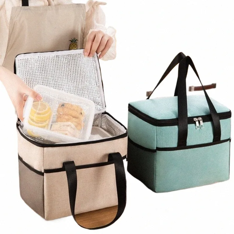 Sac à déjeuner Portable étanche, grand sac isolant thermique, sac de glace épais, boîte à déjeuner de grande capacité, pique-nique D1V3 #
