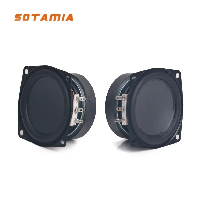 Högtalare Sotamia 2st 2,5 tum mellanslag Högtalare 4 Ohm 15W Bluetooth Audio Högtalare Gummikant Vattentät utomhushögtalare